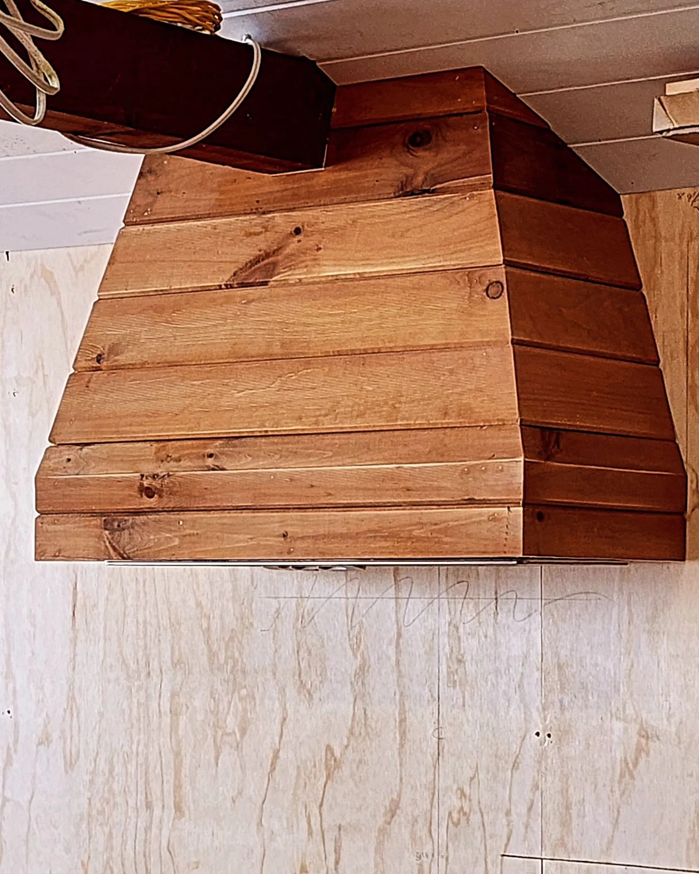 Custom wood range hood